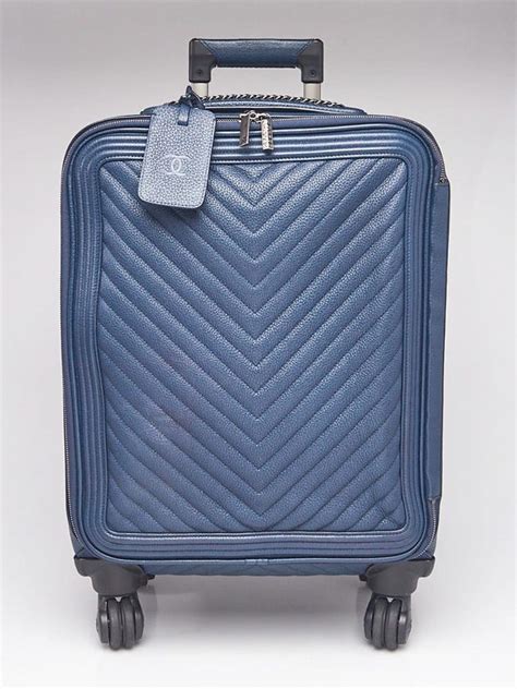 chanel chevron trolley rolling suitcase|Chanel Suitcase .